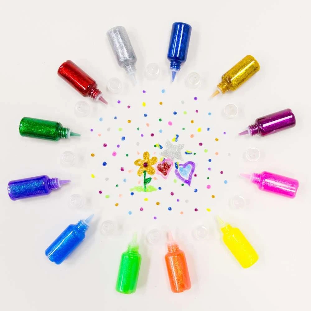 Bazic All-Purpose Glitter Glue – Washable, Non-Toxic, No-Run Formula for Kids’ Crafts, Slime, and Art Projects