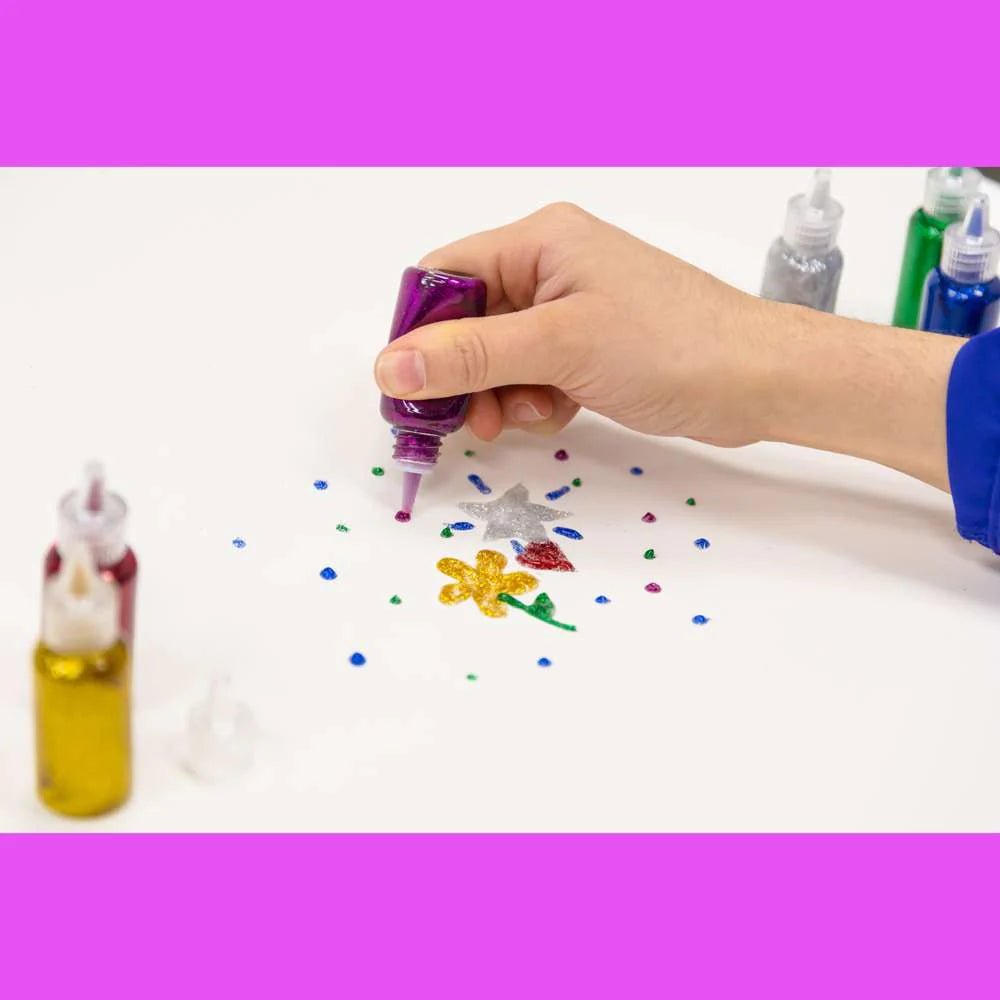 Bazic All-Purpose Glitter Glue – Washable, Non-Toxic, No-Run Formula for Kids’ Crafts, Slime, and Art Projects