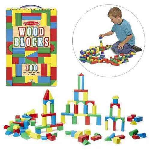 Melissa & Doug 100-Piece Wood Blocks Set