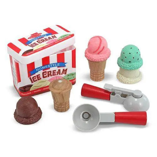 Melissa & Doug Scoop and Stack Ice Cream Cone Wooden Playset – Pretend Ice Cream Shop for Kids