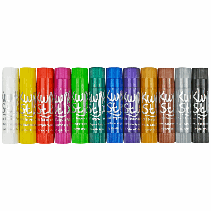 The Pencil Grip Inc. Kwik Stix 12 Metalix Colors Set – Solid Tempera Paint Sticks for Kids