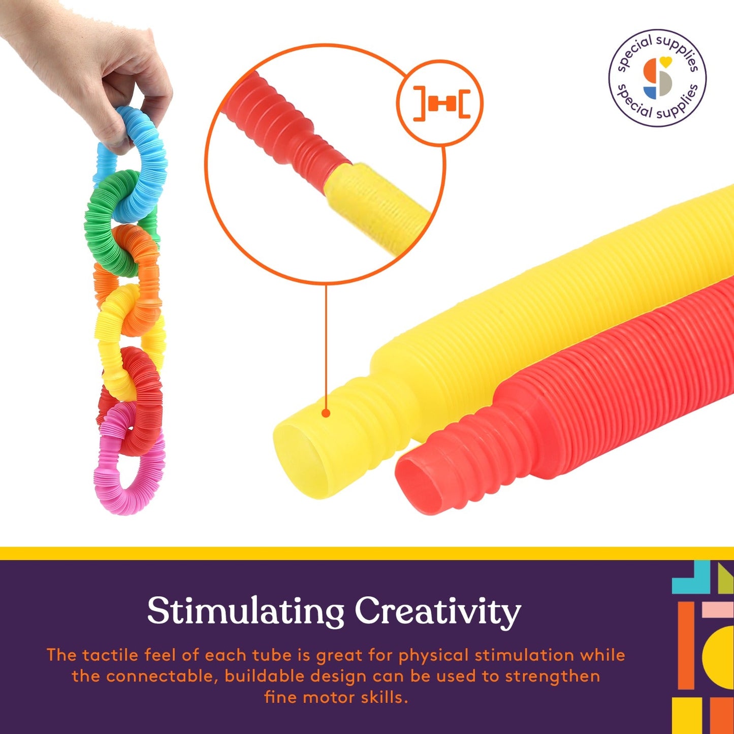 Special Supplies MINI Pull Pop Tubes (30-Pack) – Sensory Fidget Toys – Primary Colors