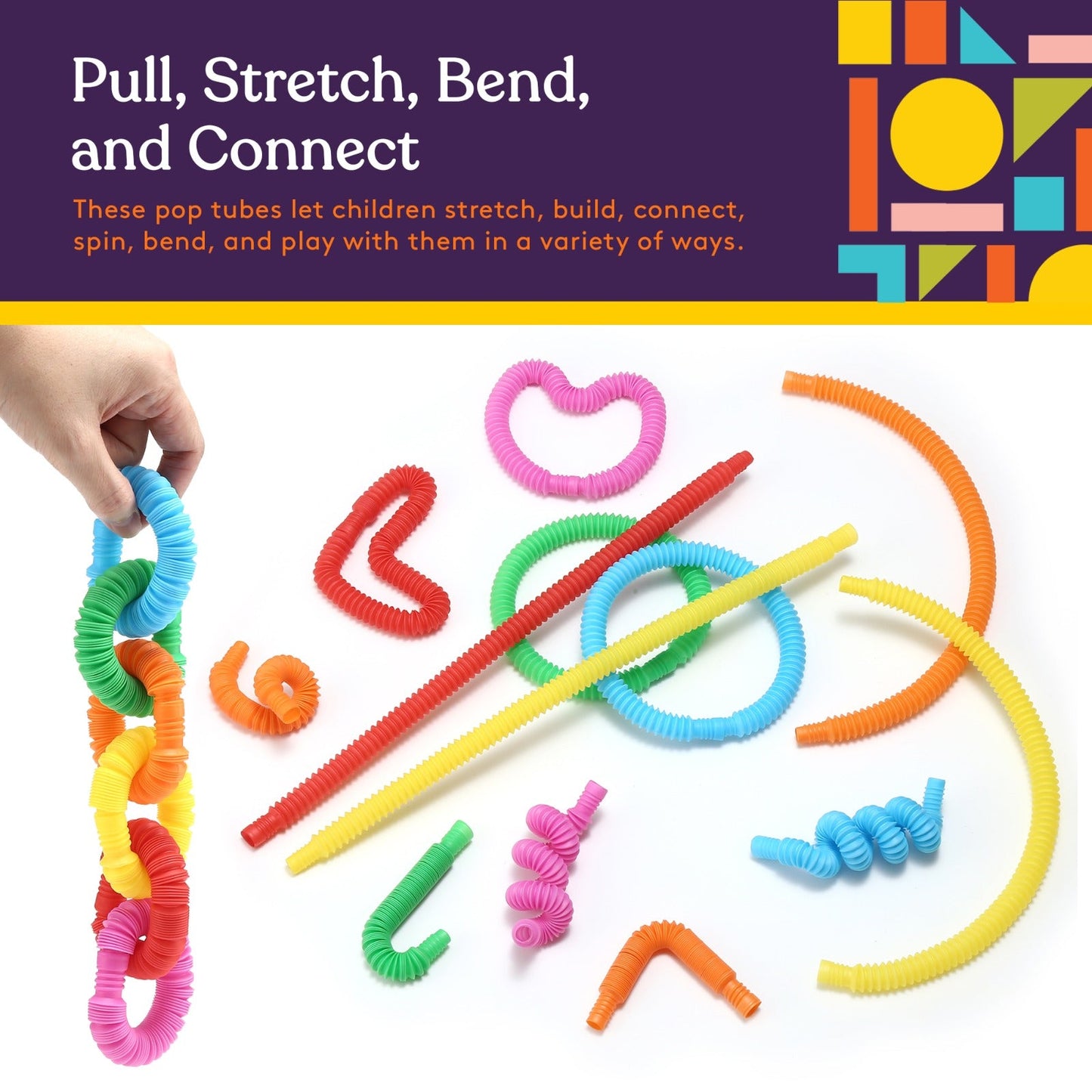 Special Supplies MINI Pull Pop Tubes (30-Pack) – Sensory Fidget Toys – Primary Colors