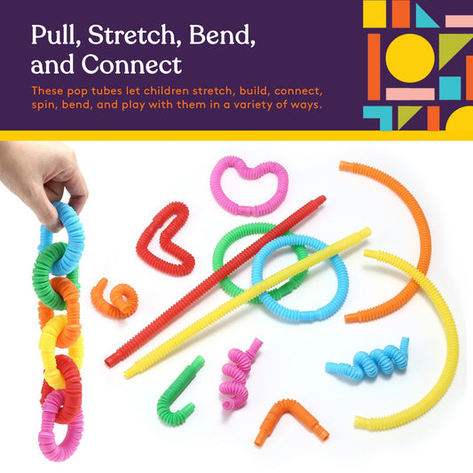 Special Supplies MINI Pull Pop Tubes (30-Pack) – Sensory Fidget Toys – Primary Colors
