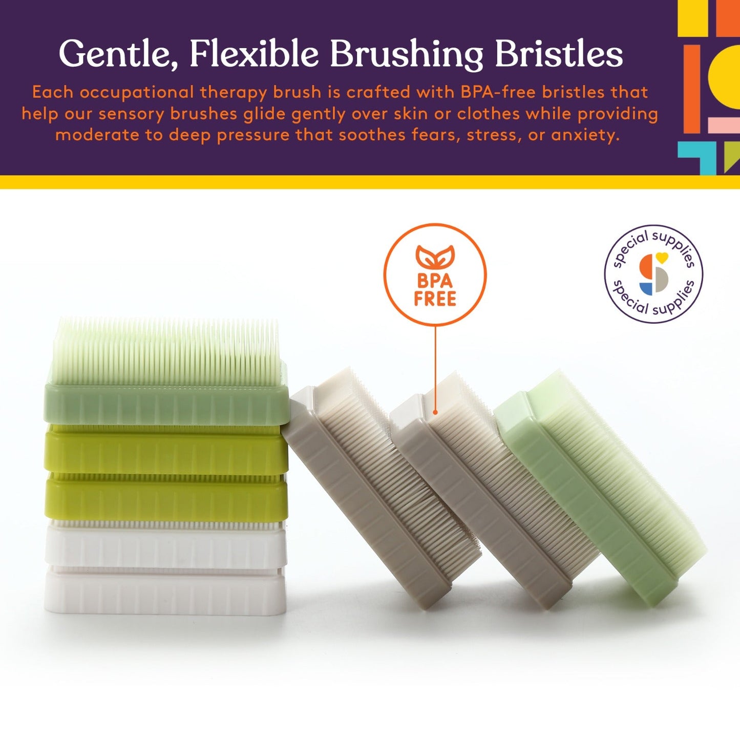 Special Supplies Therapressure Therapy Brushes (8 Pack) – Deep Pressure Sensory Tools for Calming & Occupational Therapy
