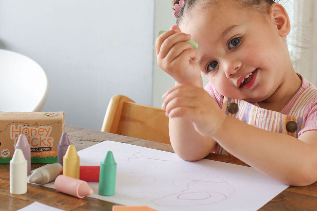 Honeysticks Pastel Originals – Natural Beeswax Crayons for Toddlers and Young Children