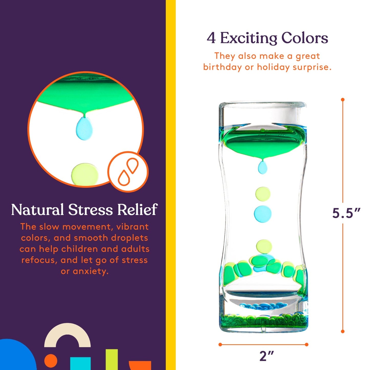 Liquid Motion Bubbler Timers – 4-Pack Sensory Calm Down & Focus Tools