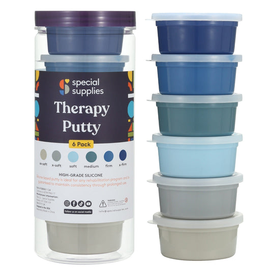 Special Supplies Silicone Therapy Putty – Ocean Colors – 6 Strength Levels for Hand Strength & Stress Relief