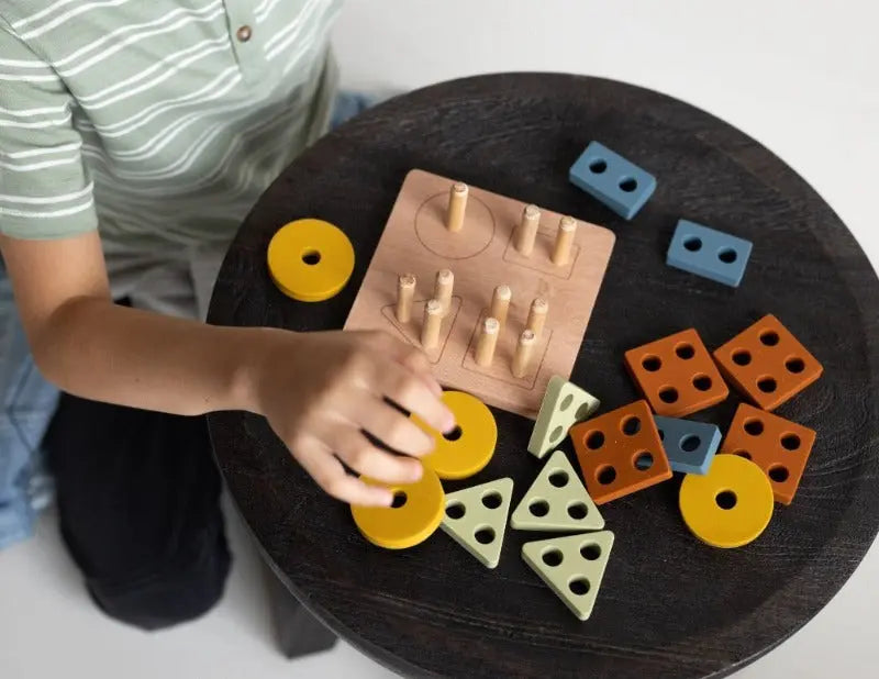 LYTL Montessori Shape Puzzle Toy – Wooden & Silicone Early Learning Puzzle for Toddlers