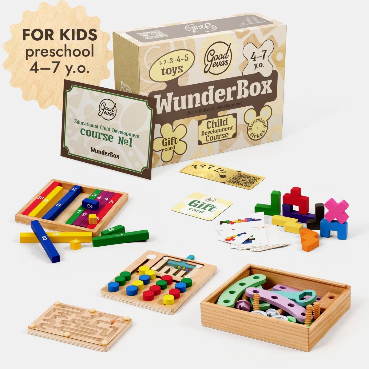 WunderBox Developmental Gift Set for Kids Ages 4–7 – Educational Toys, Activities & Parenting Guide